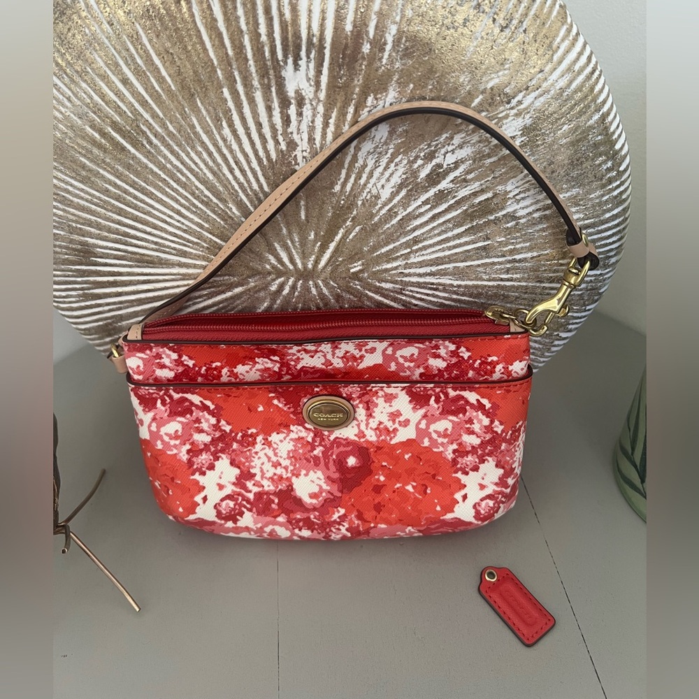 Coach Floral Peyton Wristlet